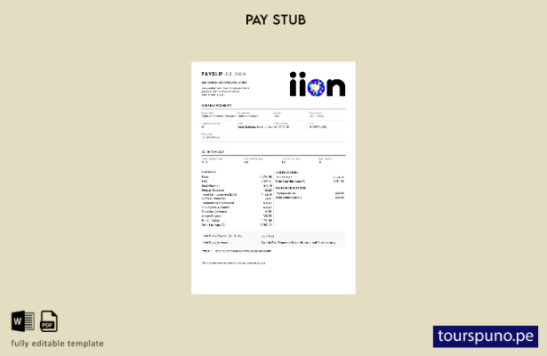Plantilla de recibo de nómina de IION Adtech India lista para imprimir